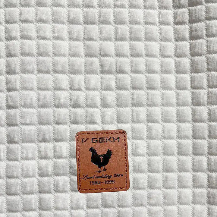 Męska pikowana bluza sportowa z długim rękawem w jednolitym kolorze