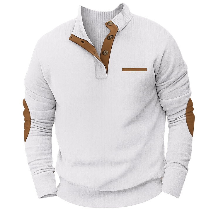 Kraveno | Męski Sweter z Kwartalnym Guzikiem