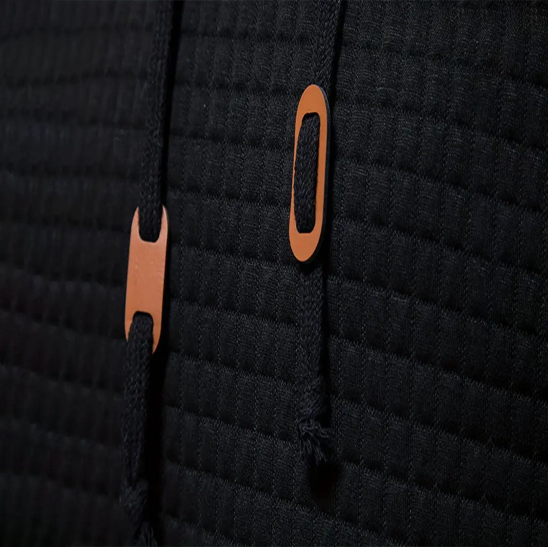 Męska pikowana bluza sportowa z długim rękawem w jednolitym kolorze