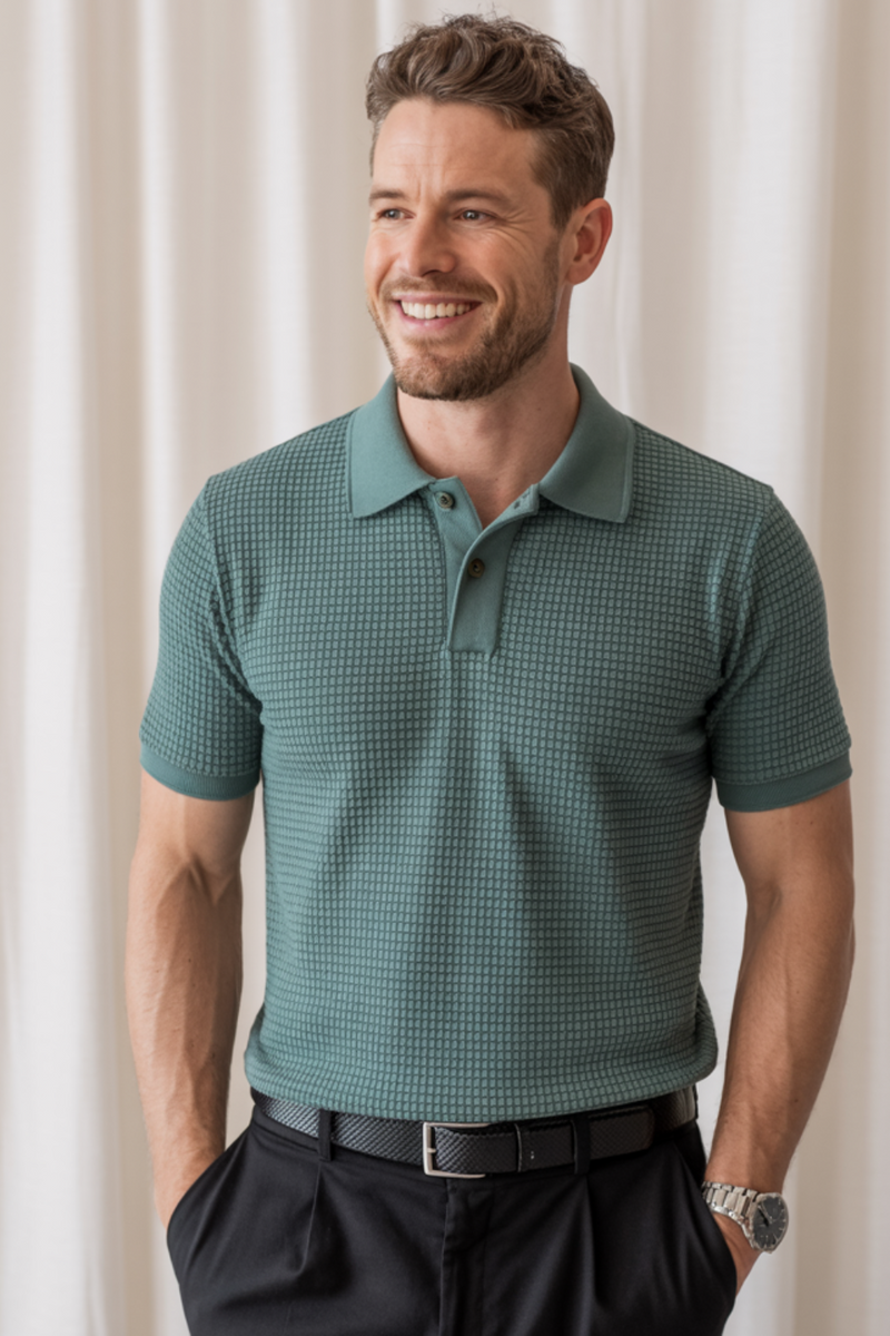 Graham™ | Vaffelstrikket polo-shirt (1+1 gratis)