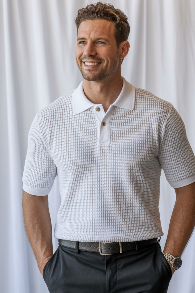 Graham™ | Vaffelstrikket polo-shirt (1+1 gratis)