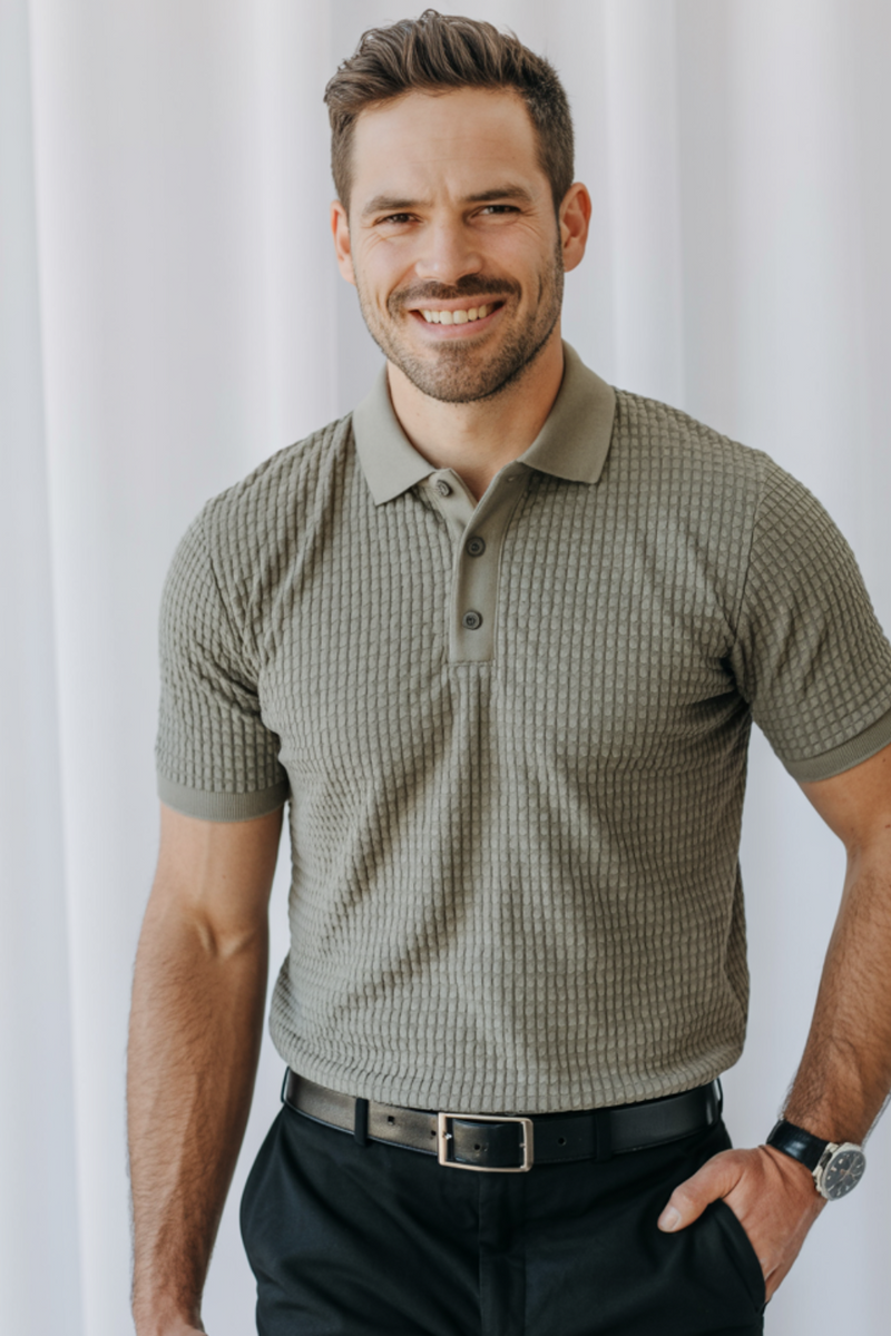 Graham™ | Vaffelstrikket polo-shirt (1+1 gratis)