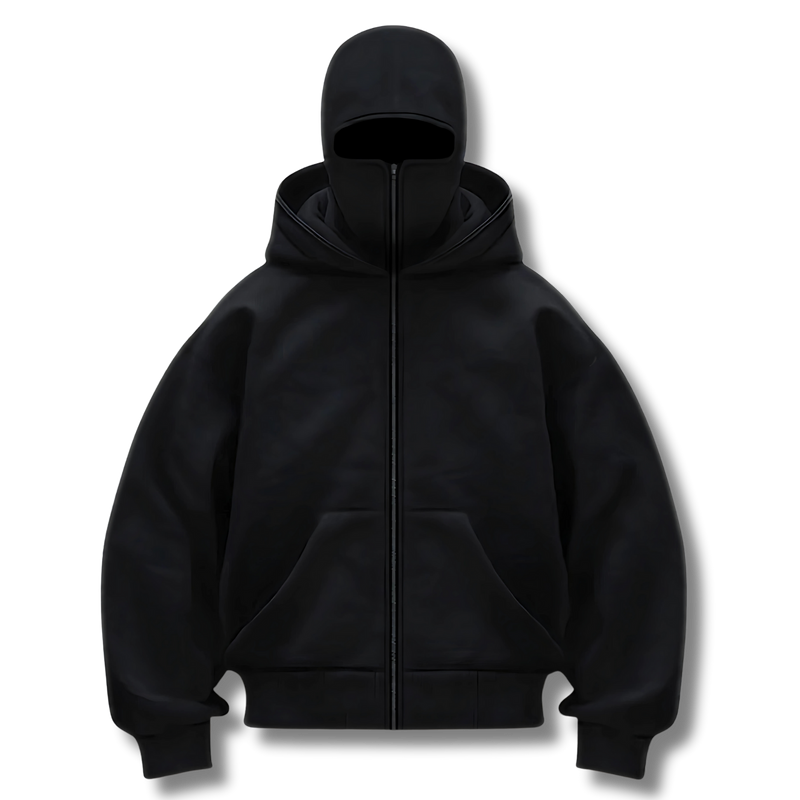 Kraveno | Hoodie med lynlås og integreret maske