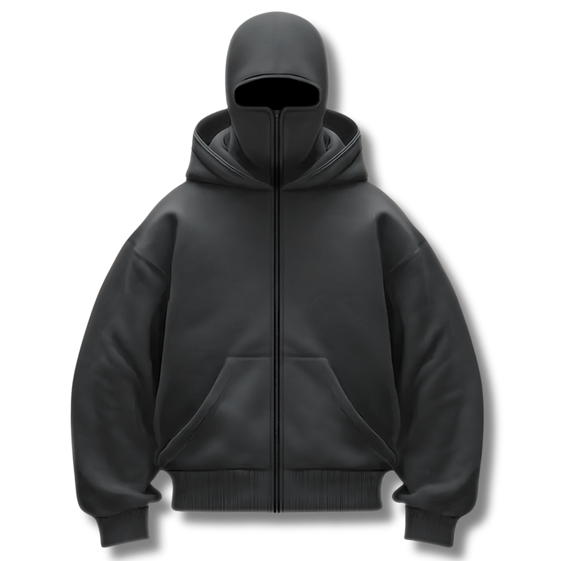 Kraveno | Hoodie med lynlås og integreret maske
