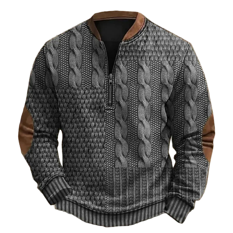 Kraveno™ | Strikket sweater med lynlåsdetalje
