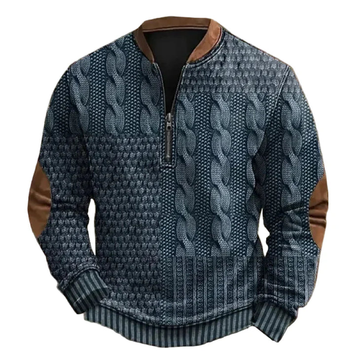 Kraveno™ | Sweter z dzianiny z detalem na zamek błyskawiczny