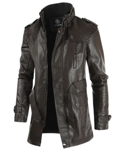 Elegant lang læder bikerjakke
